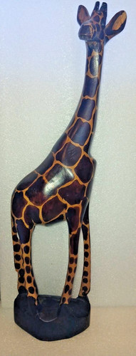 Giraffe wooden hand carved - hand,