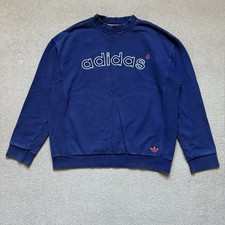 Adidas Navy Embroidered Spell Out Jumper Size S Great Condition