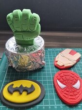  4 Edible Superhero Avengers Marvel unofficial   cake topper set . 