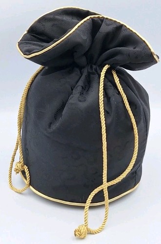 Vtg black gold - black, brocade