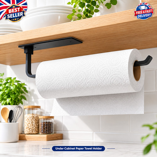Black kitchen roll - kitchen, holder