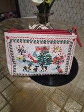 Cath Kidston Small  Christmas Scene Reindeer & Pug Pouch / Purse/ make Up bag