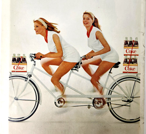Tandem bike twins coca cola - tandem,