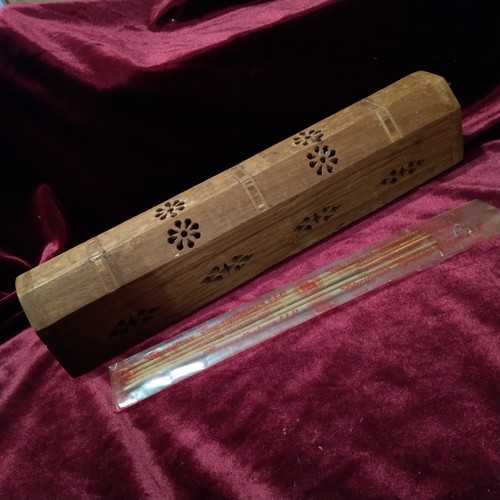 Wooden box incense holder - box,