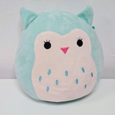 Squishmallow Winston Blue Teal Owl Soft Toy Owl Plush 8"