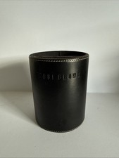 Vintage Early 00s  Bobbi Brown Faux Leather Pot For Long & Short Makeup Brushes