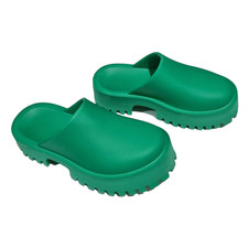 Green Chunky Clogs Mules