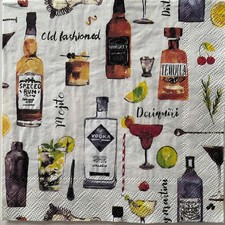 2 x cocktail paper napkins for