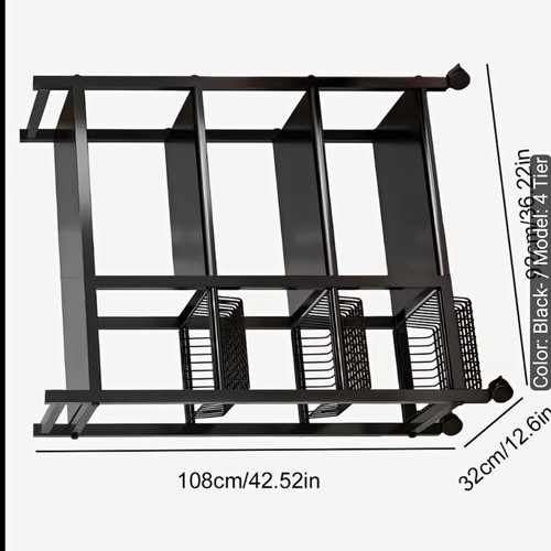 Black metal tier kitchen - black,