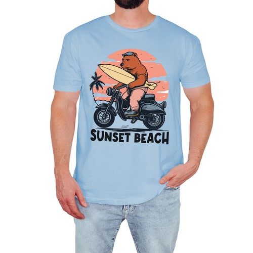 Sunset beach mens shirt - beach,