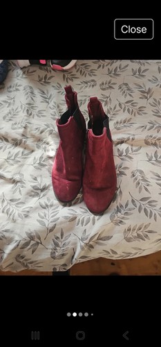 Ladies ankle boots burgardy - ankle,