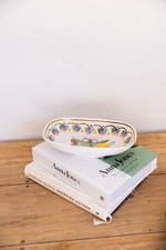 Vintage Henriot Quimper French Faience Strawberry Floral Dish 23cm X 14cm VGC