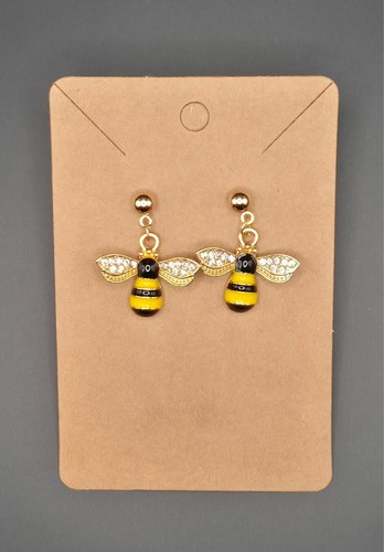 Gold coloured enamel bumble - enamel,