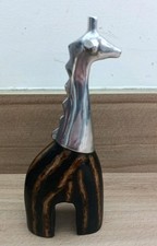 Metal & Wood Giraffe Figure