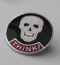 THINK ENAMEL LAPEL PIN BADGE