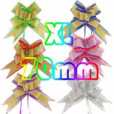 Extra Wide 70mm Metallic Organza Jumbo Butterfly Pull Bows - XXL Florist Pullbow
