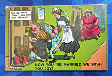 Unbranded Donald McGill Comic Postcard 1916 Honeymoon Hotel Key Hole No A 73