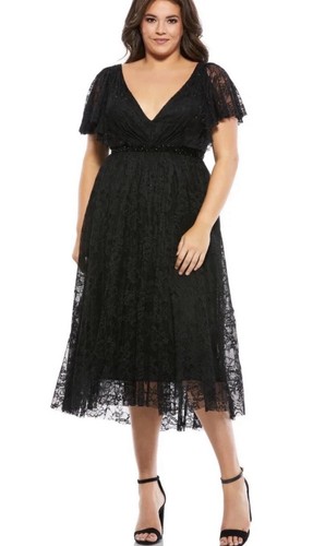 Mac duggal black lace beaded - mac,