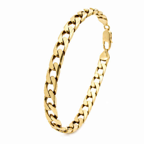 Gold curb bracelet yellow - bracelet, 9ct