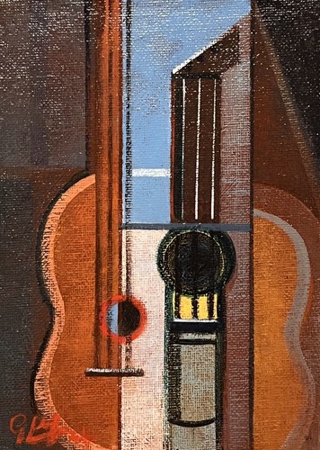 Cubist guitar abstract