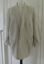 Marks & Spencer Beige Cream 3/4 Sleeve Lined Linen Blend Jacket UK 18