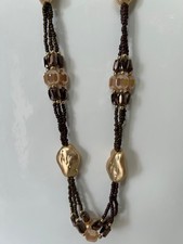 Elegant Long Brown Beaded