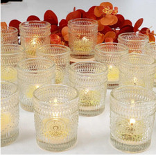 6 Decorative Clear Glass Tea
