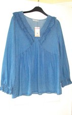Tu at Sainsburys. Ladies denim tunic with ruffle design. Size 18. New with Tags