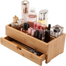 Bamboo Makeup Organiser, Medium - Countertop Display Storage Drawers for Makeup 