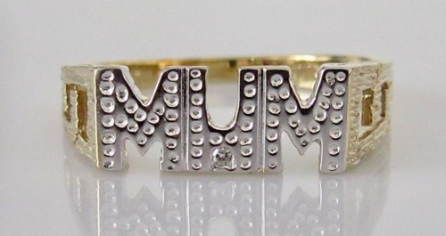 Gold diamond ring 9ct yellow - -,
