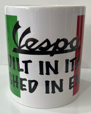 Vespa mug, Skinhead mug, Scooter mug, Piaggio mug. Built in Italy mug.