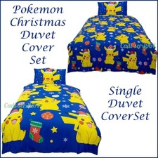 Pokemon Christmas Duvet Cover Set Pikachu Reversible Children's Single Duvet Set