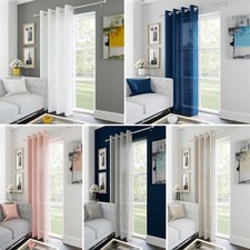 Plain textured voile curtain - plain,