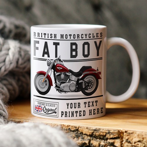 Personalised motorbike mug - motorbike, fat