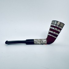 Antique Tribal Metal & Teak Tobacco Smoking Rustic Old Tribe Pipe Estate