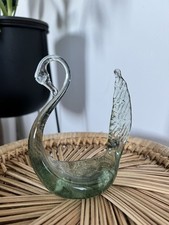 Vintage Hand Blown Glass Swan