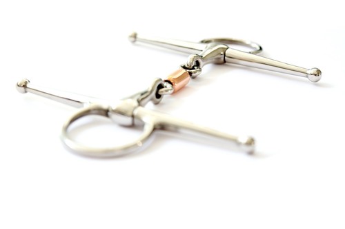 Full cheek snaffle with copper - cheek,