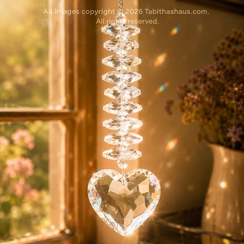 Crystal heart suncatcher glass - crystal,