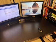 IKEA BEKANT Desk , black stained ash veneer/black, 160x80cm