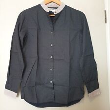 INES DE LA FRESSANGE BLOUSE Ladies Small UK 12 Navy Blue Dot Shirt Designer