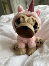 Pug Plush 6 Inch Teddy Soft Toy Unicorn  Pink Costume Cute Animal Outfit