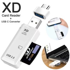 XD Card Reader Photos Memory Adapter + USB C Converter for Olympus Fuji Cameras@