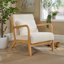 Boucle wooden armchair teddy - boucle,