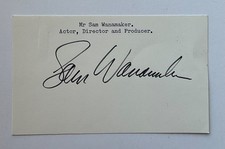 SAM WANAMAKER ( The Spiral Staircase ) Genuine Handsigned Signature on Postcard