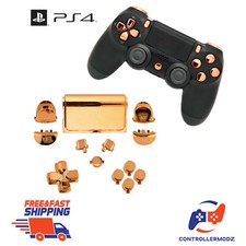 Replacement Button Custom Mod Kit Set For Sony PS4 V1 Controller Chrome Orange