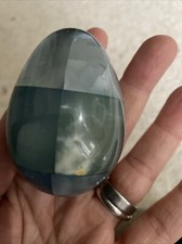 7cm Polished Blue Agate Egg