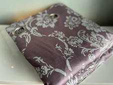Large, Heavy Next Eyelet Fully Lined Muted Mauve/Silver Rococo Inspired Curtains