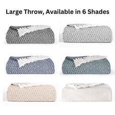 Large Cotton Throws for Sofas Armchair bed Couch Settee Blanket,150 x 200 cm