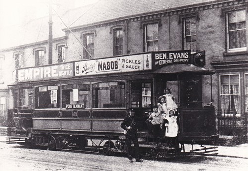 Vintage 7x5 swansea - vintage, tram