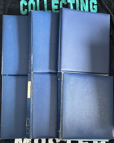 Six stamp albums worldwide - six,